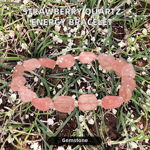 Bracelet classique extensible en pierres naturelles de quartz fraise, perles énergétiques, 6-8 mm, cadeau de fête, bracelet irrégulier, vente en gros - Product Image 3