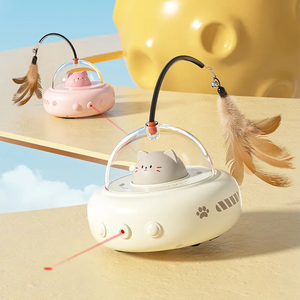 Jouet interactif intelligent pour chat, activé par le mouvement, laser automatique, matériau ABS avec plumes, jouet amusant pour chat - Product Image 3
