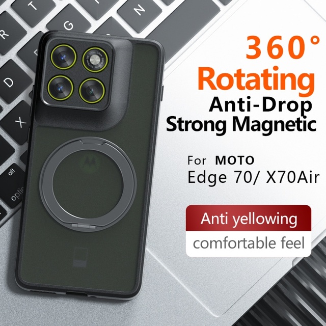 Magnetic Clear Matte Metal 360 Degree Rotating Stand Case for Motorola Moto G86 Power / G86 G77 G67 G56 G66J G66Y G06 Back Cover