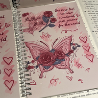 Carnet de notes A5 spirale épaissi pour étudiante, style Ins, motif cœur, grand format, idéal comme cadeau, qualité supérieure