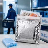 Sac de livraison alimentaire isotherme personnalisé avec logo, pochette thermique en feuille d'aluminium, chaîne du froid, fermeture éclair refermable, garde au froid et au chaud, vente en gros