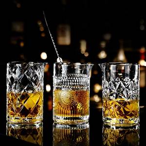 23oz Grand <span class=keywords><strong>Bar</strong></span> sans plomb Barman Barware Martini Verres à boire en cristal côtelé Shaker Mélangeur <span class=keywords><strong>Cocktail</strong></span> Mélange Tasses en verre - Product Image 5