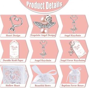 Envío Rápido, 30 Sets de Llaveros de Ángel, Recuerdos al por Mayor, Colgante de Ala de Ángel con Perlas, Bolsa de Organza, Etiqueta de Agradecimiento, Boda, Bautizo, Baby Shower - Product Image 3