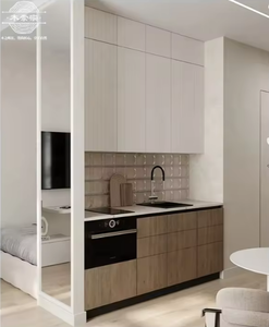 Modern Flat Pack Complete Kitchen Cabinet Small Single <strong>Wall</strong> Compact All in One <strong>Kitchenette</strong> for Tiny Home Apartment Hotel Office - Product Image 6