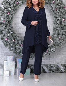 Nouvelle robe <span class=keywords><strong>de</strong></span> <span class=keywords><strong>soirée</strong></span> 3 pièces pour femmes grande taille Mosaïque broderie tempérament banlieue costume mince robe <span class=keywords><strong>de</strong></span> cocktail - Product Image 6