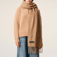 Nouveauté 2026 – Écharpes et foulards en mohair tricoté jacquard personnalisés OEM/ODM avec logo, chauds et tendance, pour hommes