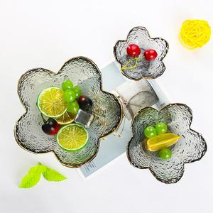 Nordique créatif gris couleur or jante pétale forme bol verre clair bol créatif <span class=keywords><strong>couverts</strong></span> bol <span class=keywords><strong>à</strong></span> <span class=keywords><strong>salade</strong></span> plat de cuisson ensemble en gros - Product Image 6