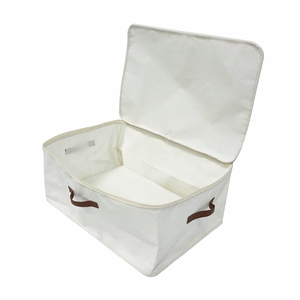 <span class=keywords><strong>Grand</strong></span> sac de rangement robuste en toile épaisse avec fermeture éclair et poignées pour vêtements - Product Image 6