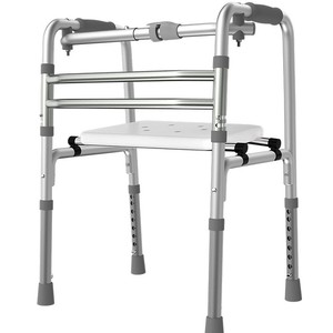 Adjustable Foldable Walker With Four <b>Corner</b> Wheels Height Adjustable For Legs Support Walking Aid - Product Image 2
