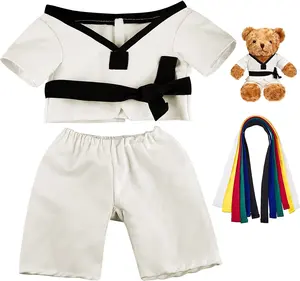 Taekassistdo roupa uniforme urso roupas com cinto, urso não incluído, urso fit 12-16, construir uma roupa de urso