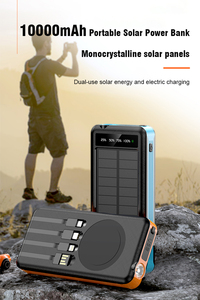 Banco de Energía Solar Inalámbrico Portátil Personalizado Transfronterizo de 10000 mAh con Batería de Iones de Litio y Carga Rápida <span class=keywords><strong>para</strong></span> Exteriores con 4 Cables Integrados - Product Image 6