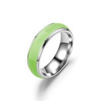 Nouvelle bague tendance en acier inoxydable, luminescente la nuit, unisexe, couleur unie, fluorescence, plusieurs tailles, bijoux de mode, bague durable