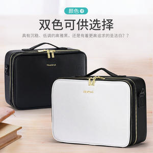 Estuche de maquillaje profesional, bolsa de almacenamiento de gran capacidad con compartimentos para brochas y organizadores de cosméticos para mujeres, uso en viajes - Product Image 5