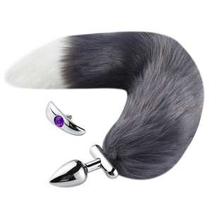 Tapón trasero de cola de zorro replatable deformable para parejas coqueteo Cosplay Animal juego de cola de zorro sin vibrador tapón anal de Metal - Product Image 1