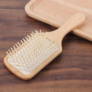 Wooden Hairbrush <b>Rectangular</b> Boxwood Air <b>Cushion</b> Massage Comb For Long Hair Care And Anti-Hair Loss - Product Image 3