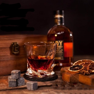 Shunstone Whiskey Glass novità regalo Set di 2 Twist Whisky di vetro e pietra di Whisky In un'elegante scatola di legno per gli uomini papà <span class=keywords><strong>marito</strong></span> - Product Image 2
