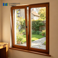 Fenêtre moderne CHAMBROAD en bois et aluminium, basculante et pivotante, double vitrage Low-E, résistante aux ouragans, pour villa côtière