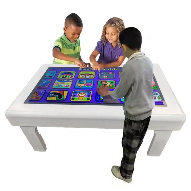 Interactive 32 55-Inch Smart Android Multi-Media Touch Screen Kids Game Table for Education Entertainment LED Strips for Home