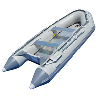 Bateau pneumatique pliable en aluminium pour la pêche, bateau pneumatique robuste avec plancher en PVC, coque gonflable pour la pêche