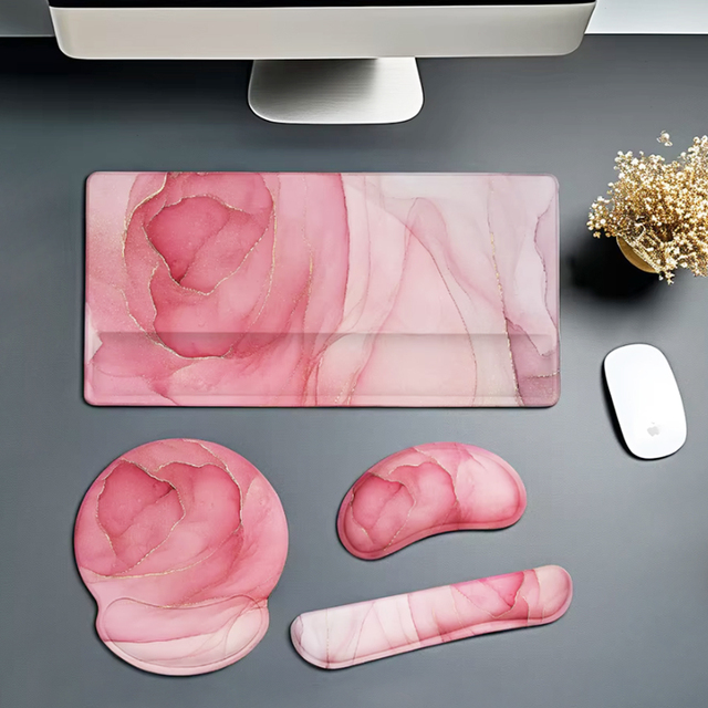 Wholesale Ergonomic Computer Desk Mat with Custom Sublimation Logo Cartoon Style Gaming Mouse Pad and Wrist Rest