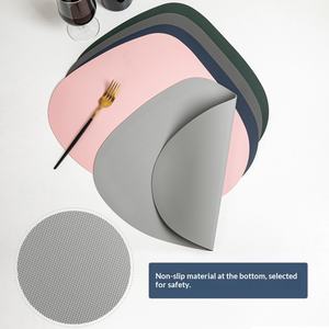Irregular PU Leather Eco-Friendly Customizable Dining <b>Table</b> Mat Anti Slip Anti Scald <b>PC</b> Raised Point Design Hotel Western - Product Image 3