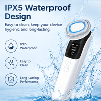 Appareil de raffermissement de la peau en acier inoxydable, machine de massage chaud, nettoyage ionique, vibration liftante pour le visage et les yeux, appareil de beauté