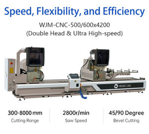 เครื่องเลื่อยตัดมุมแนวตั้งแบบแม่นยำ 45/90/135 องศา ควบคุมด้วยระบบ CNC PLC สำหรับงานอุตสาหกรรม โครงอะลูมิเนียม รองรับการตัดวัสดุ PVC - Product Image 2