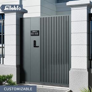 Smile <span class=keywords><strong>Bro</strong></span>-puerta de aluminio para villa y jardín, puerta de aluminio resistente al agua y al sol, Color negro, Doble - Product Image 2