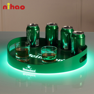 Bandeja de Servicio LED <span class=keywords><strong>NIHAO</strong></span>, Bandeja Acrílica Luminosa Brillante para Bar, Restaurante, Fiesta - Product Image 1