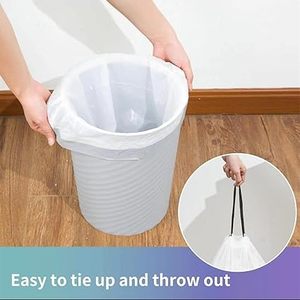 HuamaohengchunTrash Bags, Drawstring Garbage Bags, 8 Gallon Thickened Stretchy Waste Organization for Bathroom, Bedroom, <b>Kitchen</b> - Product Image 4