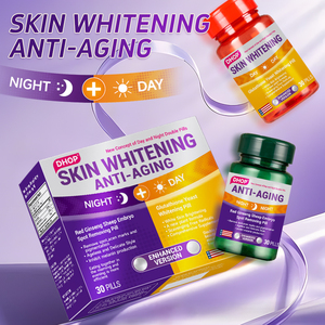 Set de Día y Noche para Blanquear y Aclarar la Piel, Antienvejecimiento, Marca Privada OEM, Suplemento de Glutatión Puro, Píldoras Blanqueadoras de Levadura - Product Image 2