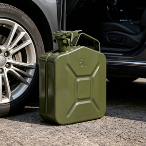 Bidon à <span class=keywords><strong>essence</strong></span> robuste de 5 L, réservoir de carburant métallique anti-déversement pour les voyages en voiture et les excursions routières - Product Image 6