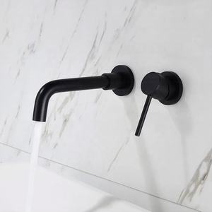 ก๊อกน้ำติดผนังแบบซ่อนสีดำด้าน ยี่ห้อ Wayon พร้อมมือจับแบบเข็ม สำหรับห้องน้ำหินอ่อนสีขาว - Product Image 6