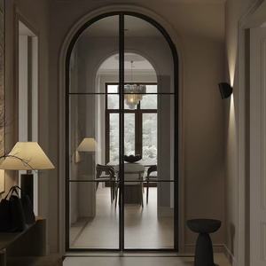 Fenêtre à arche vintage en aluminium à rupture de pont thermique, design grille d'entrée, fenêtre à arche métallique - Product Image 3