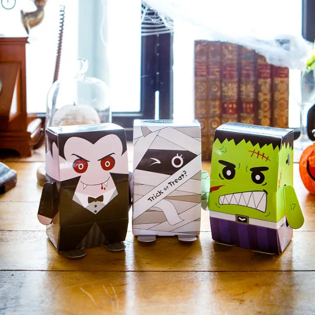 Los niños de dibujos animados encantadora caja de Halloween para dulces de embalaje