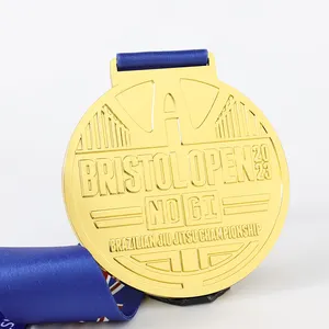 Hersteller Custom Zink legierung 3D Metall medaille Sport Judo Gold Jiu JItsu Medaillen