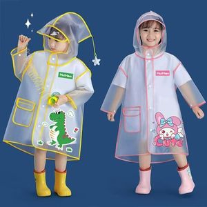 HuiHao Childrens Raincoat Poncho Waterproof With Hood For Kids School Travel Cute Cartoon Design Lightweight 230g - Product Image 2