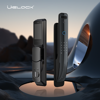 Cerradura Inteligente UIELOCK QA70 con Reconocimiento Facial 3D, Huella Dactilar, Cámara Wi-Fi Tuya, Compatible con Puertas de Madera