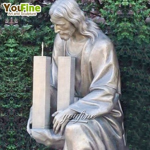 Coulée grandeur nature en cuivre Jésus Christ Bronze tenant <span class=keywords><strong>le</strong></span> World Trade Center - Product Image 3