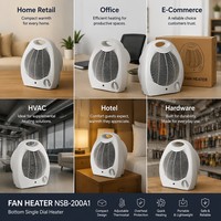 Calefactor Portátil con Termostato, Calefactor de Espacio con 3 Modos de Ventilación, Calefactor de Habitación de 2000W con Temperatura Ajustable, Control Automático, Resistente al Fuego, CE ERP