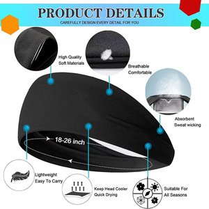 عصابة رأس رياضية للرجال من الساتان المحبوك من المصنع ، عصابة رأس رياضية للرجال للتنس واليوغا - Product Image 3