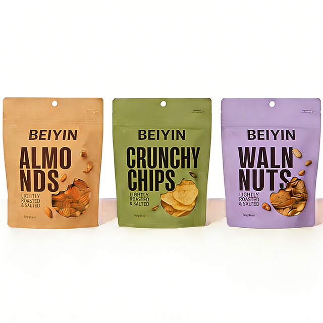 Biodegradable Doypack Bag Matte Compostable Custom Food Gummy Kraft Dried Berries Snack Recyclable Pretzel Chips Stand up Pouch