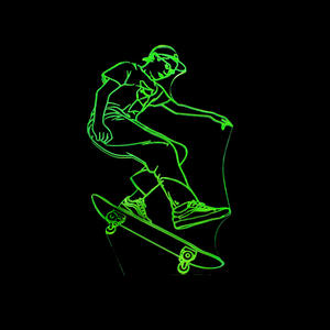 טינול סקייטבורד ילד 3d לילה אור הוביל מגע ספורט שולחן מנורת 3d 7 צבע שינוי usb מקורה התינוק - Product Image 1