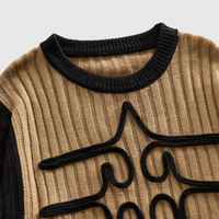 Pull tricoté en fil 3D style rétro Y2K américain personnalisé pour homme, motif animalier rétro, faible MOQ