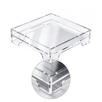 Présentoir carré moderne en acrylique transparent écologique SEO CORE pour service à thé avec plateau de rangement et support pour théière