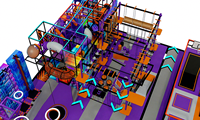 Aire de jeux souple personnalisable et durable pour parc à thème, avec piscine à balles et labyrinthe, équipement de terrain de jeux intérieur pour parc d'attractions