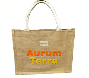 กระเป๋าช้อปปิ้งสะพายไหล่ขนาดใหญ่ลายตัวอักษรจากผ้าปอกระเจาธรรมชาติราคาส่งถูกสำหรับใส่ของขวัญพร้อมออกแบบตามสั่ง - Product Image 1