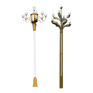 เสาไฟถนน LED อลูมิเนียมอัลลอยด์ กันน้ำ IP65 สำหรับสวนภายนอกอาคาร แสงสว่าง AC 220V โคมแก้วพร้อมเซ็นเซอร์ตรวจจับความเคลื่อนไหว - Product Image 1