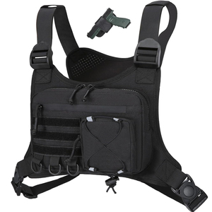 Bolsa Táctica de Pecho para Hombre, Chaleco con Portacuchillo, Compatible con la Mayoría de los Chalecos de Viaje, para Correr, Deportes al Aire Libre - Product Image 1
