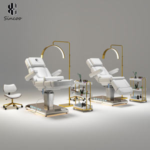 Fauteuil de Salon Électrique Réglable Premium Blanc Doré France, 4 Moteurs, pour Cils, Cosmétique, Visage, et Lit de Massage Nude Inclinable - Product Image 5
